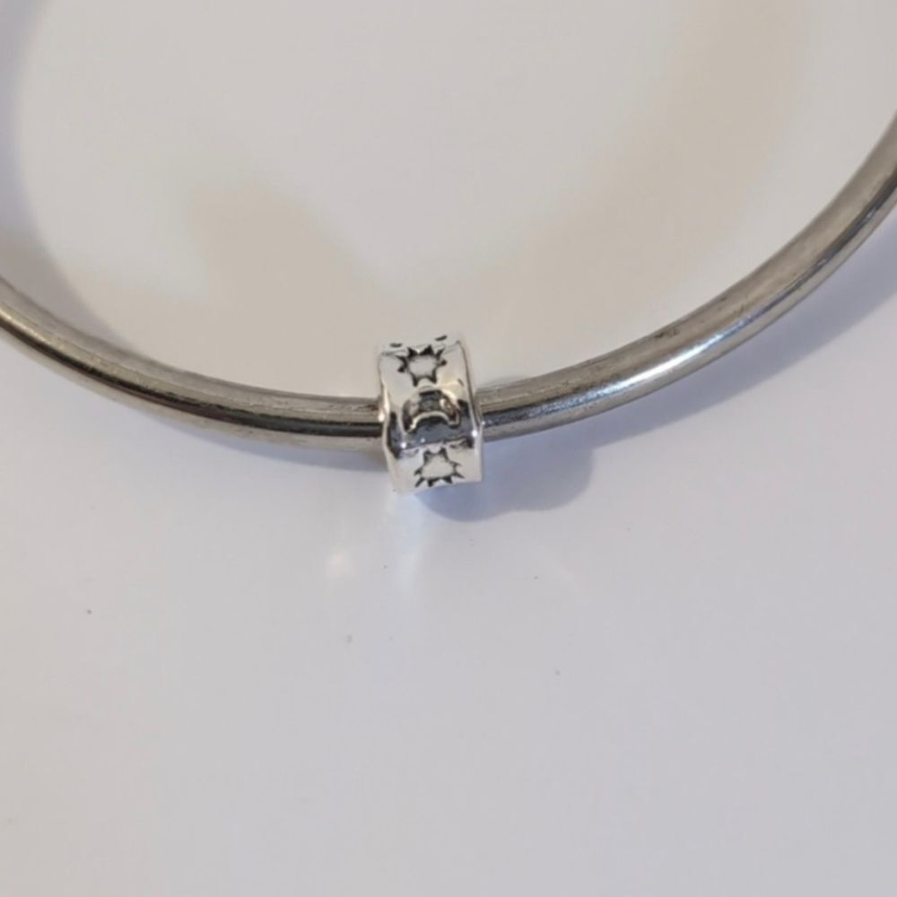 Silver Moon and Stars‎ Spacer Charm for Pandora Style Bracelet